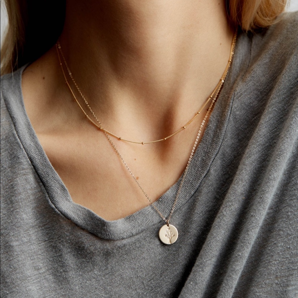 18k gold filled satellite chain necklace
